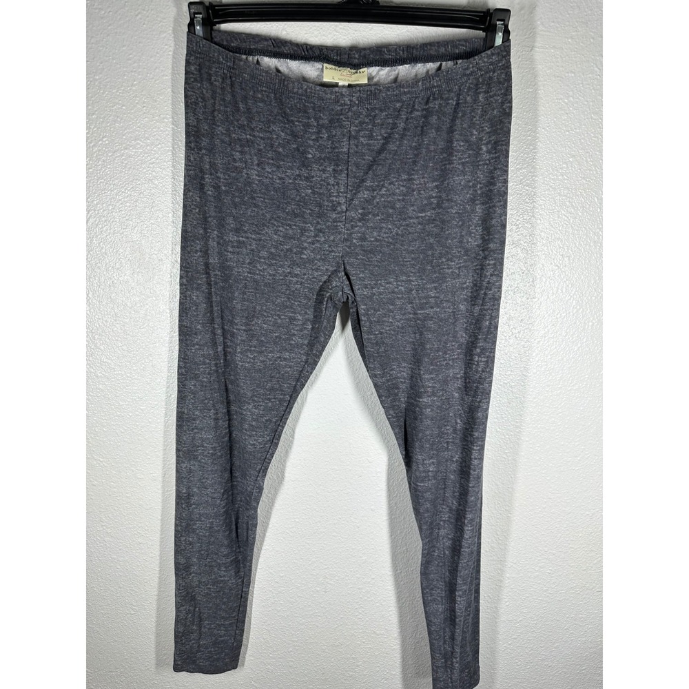Bobbie Brooks Leggings Womens L Gray Heathered Knit Elastic Waist Casual Comfort